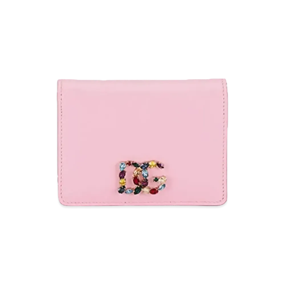 Dolce&Gabbana Wallet Calfskin DG Rhinestone "Pink"