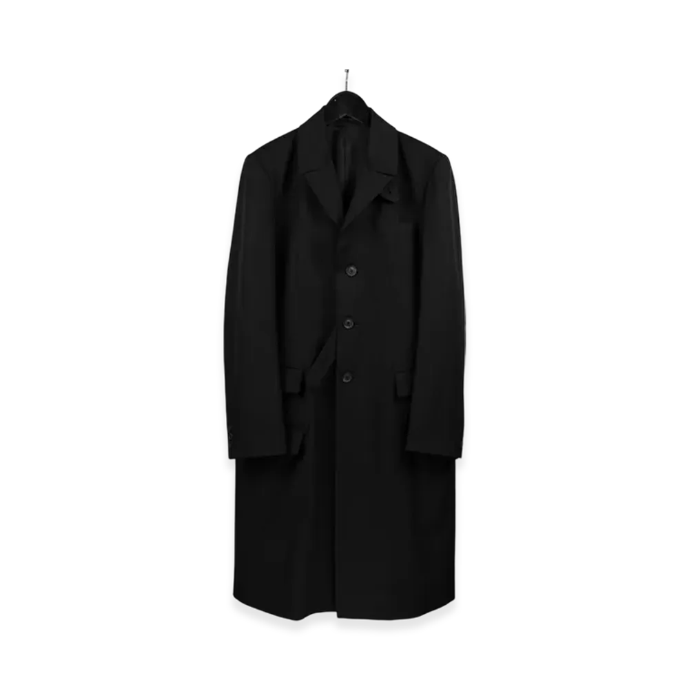 Yohji Yamamoto POUR HOMME Wool Gabardine Doctor's Coat "Black"