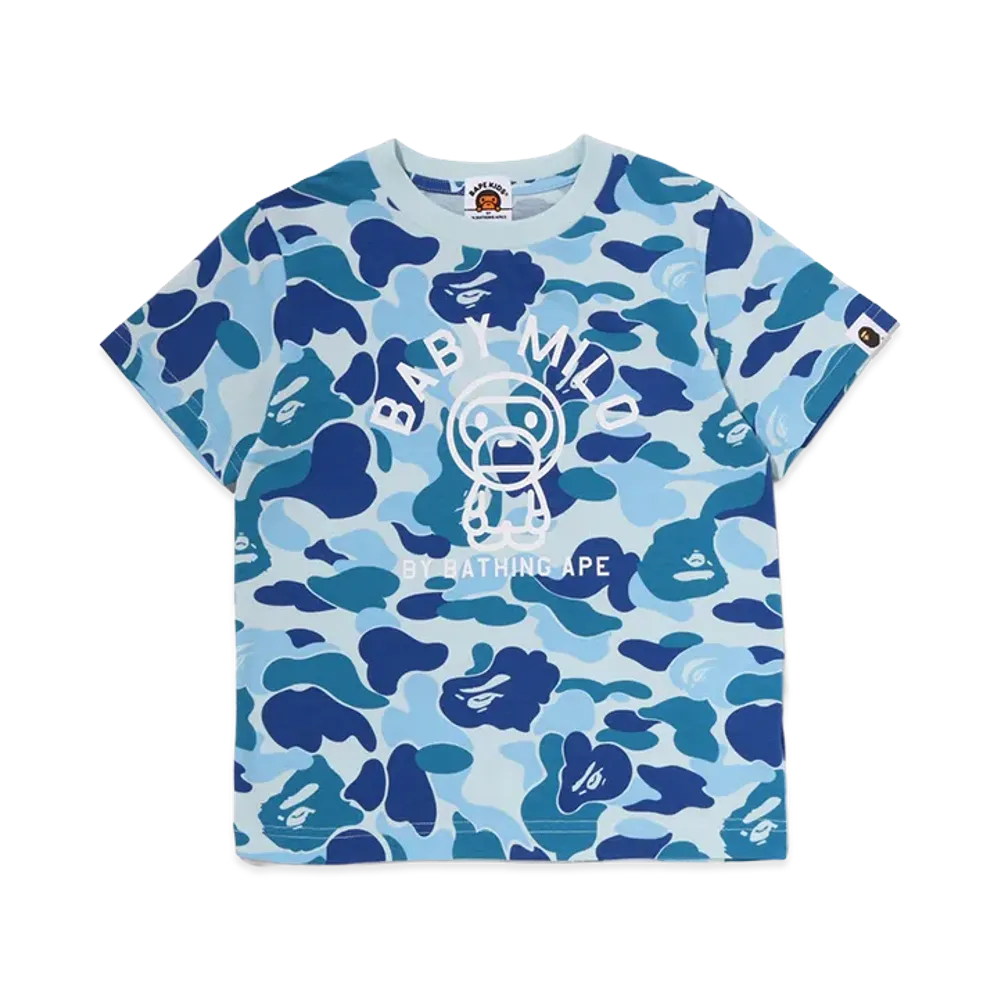 A BATHING APE Kids ABC Camo Big College Rompers "Blue"