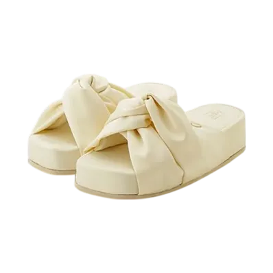 GELATO PIQUE Satin Logo Room Shoes "Yellow"