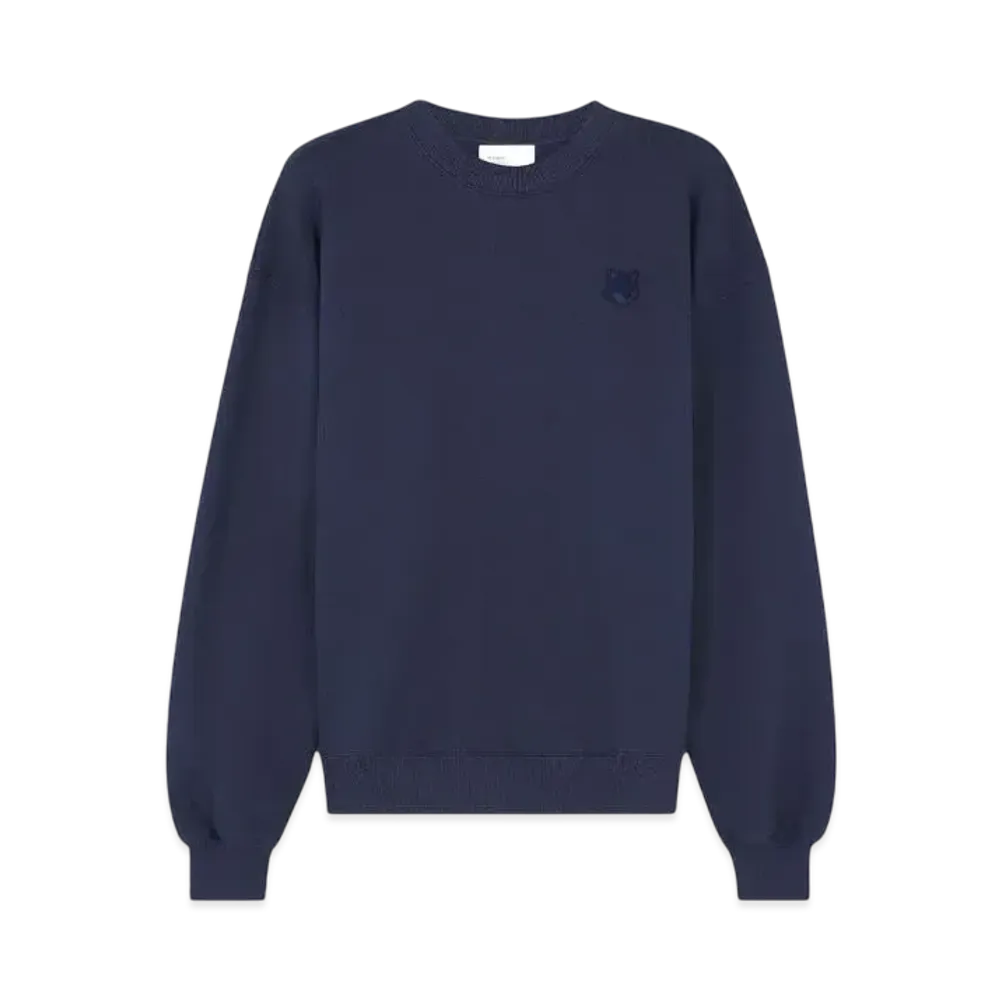 Maison Kitsune Women'S Bold Fox Head Patch Comfort Sweatshirt "Ink Blue"
