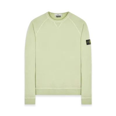 Stone Island 66360 Garment Dyed Malfile Fleece Crewneck Sweatshirt - 22SS "Light Green"
