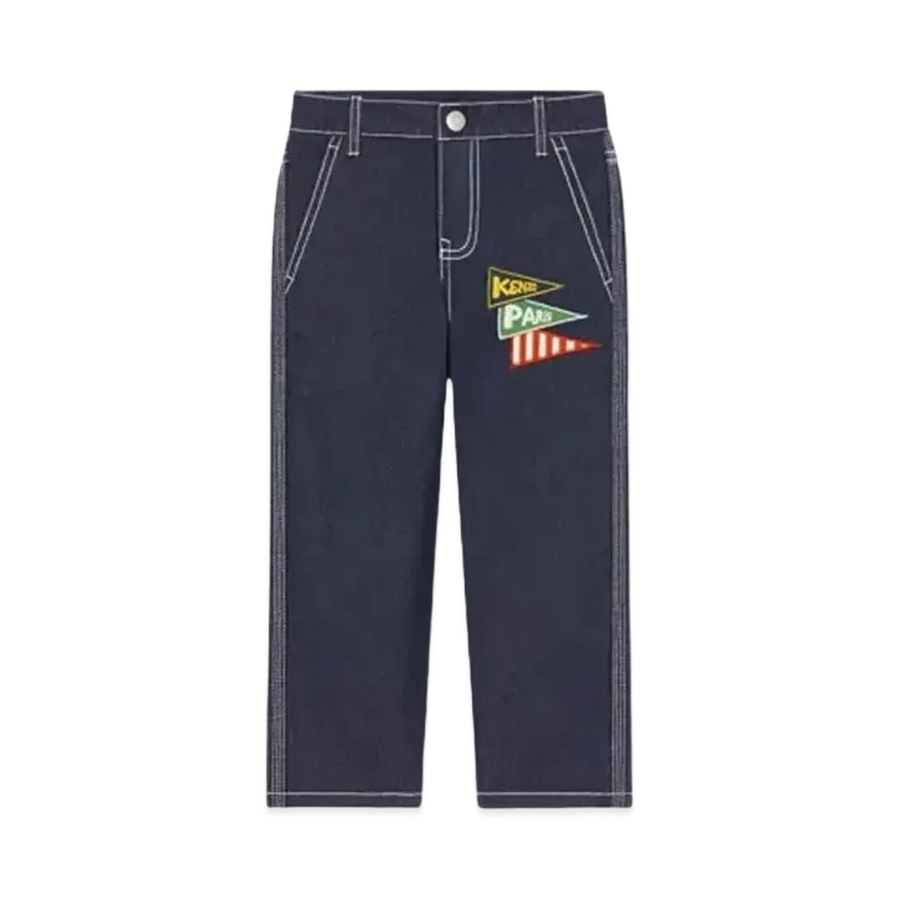 KENZO 'SAILOR' Embroidery Jeans "Navy Blue"
