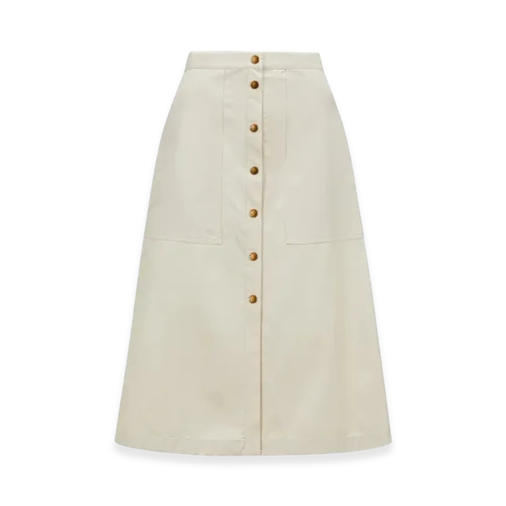 MONCLER Button-Up Midi Skirt "White"