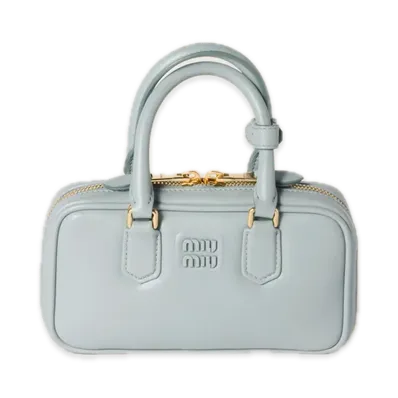 MIU MIU Arcadie Matelasse Leather Mini Bag "Soy Green"