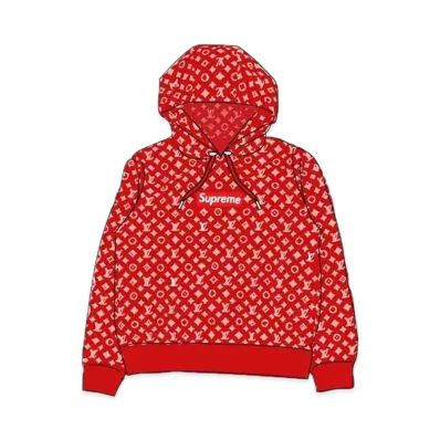 Supreme x Louis Vuitton Box Logo Hooded Sweatshirt "Red"