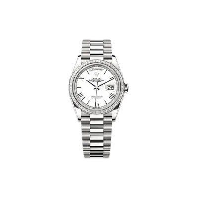 ROLEX Day-Date 36mm White Gold Diamond 128399TBR "White"