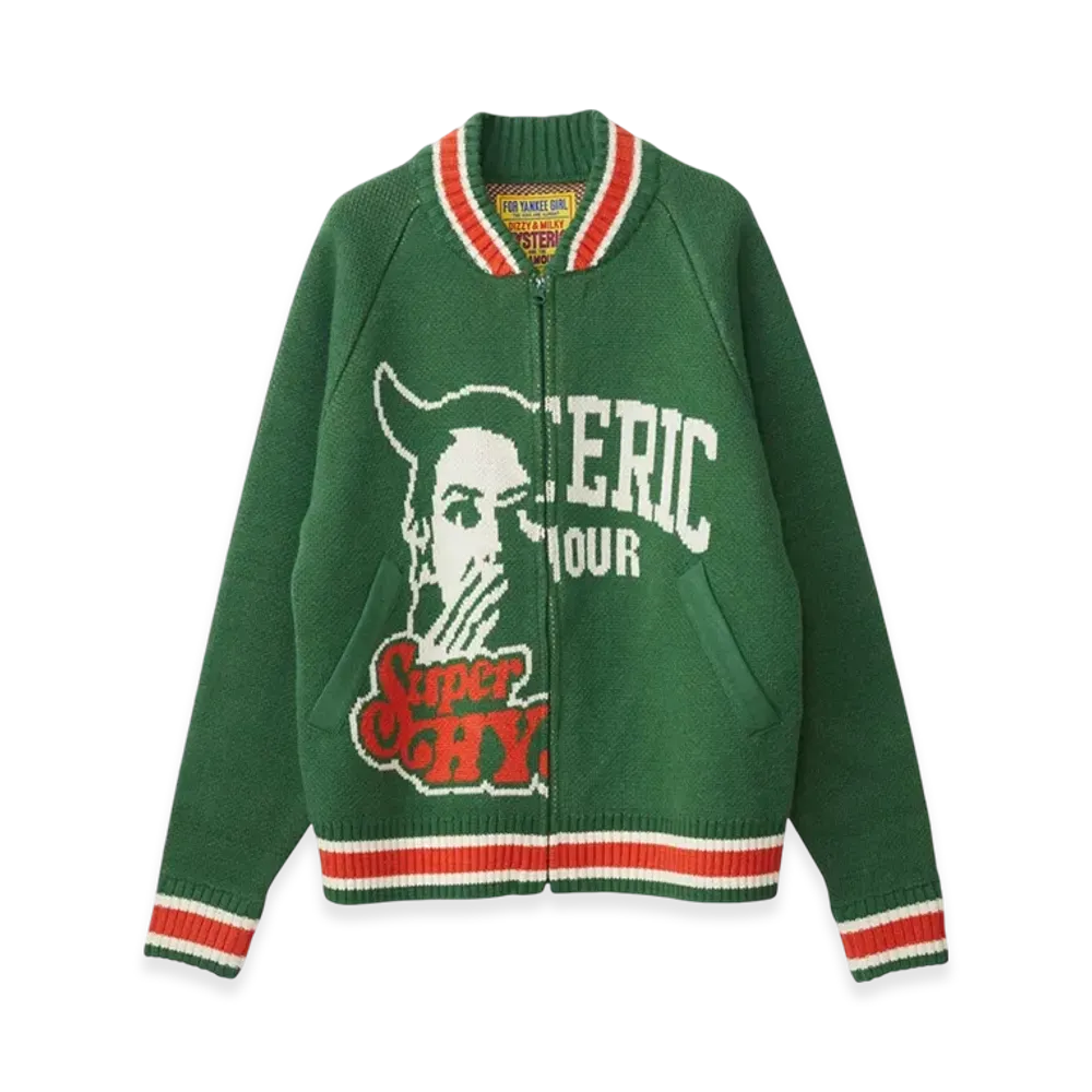 HYSTERIC GLAMOUR Super HYS Jacquard Oversized Jumper "Green"