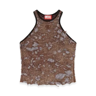 Diesel T-Ilm Tank Top In Destroyed Jersey "Brown"