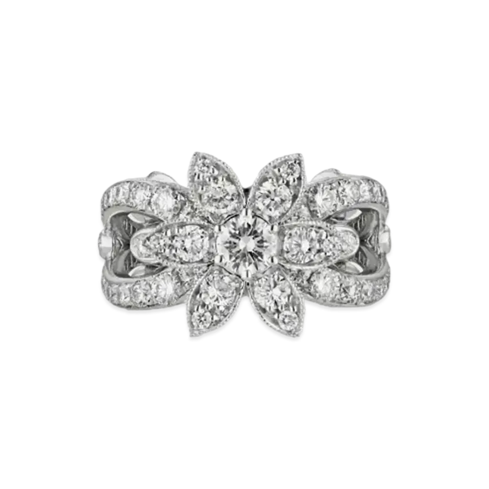 GUCCI Flora 18K Round Ring "Silver"