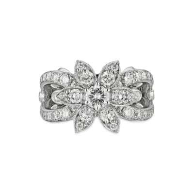 GUCCI Flora 18K Round Ring "Silver"