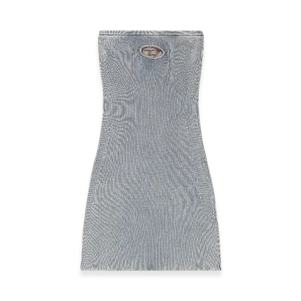 Diesel M-Scolor Short Bodycon Dress With Rusty-Look Logo "Gray"