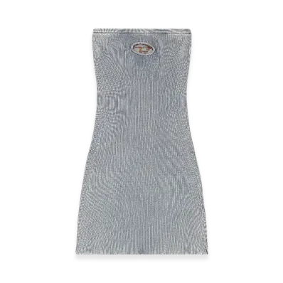 Diesel M-Scolor Short Bodycon Dress With Rusty-Look Logo "Gray"