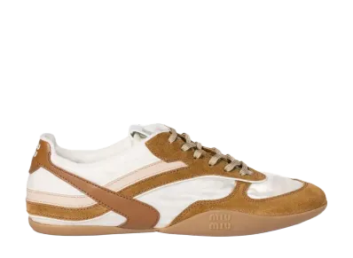 MIU MIU Women's Gymnasium Sneakers "Chalk White/Cinnamon"