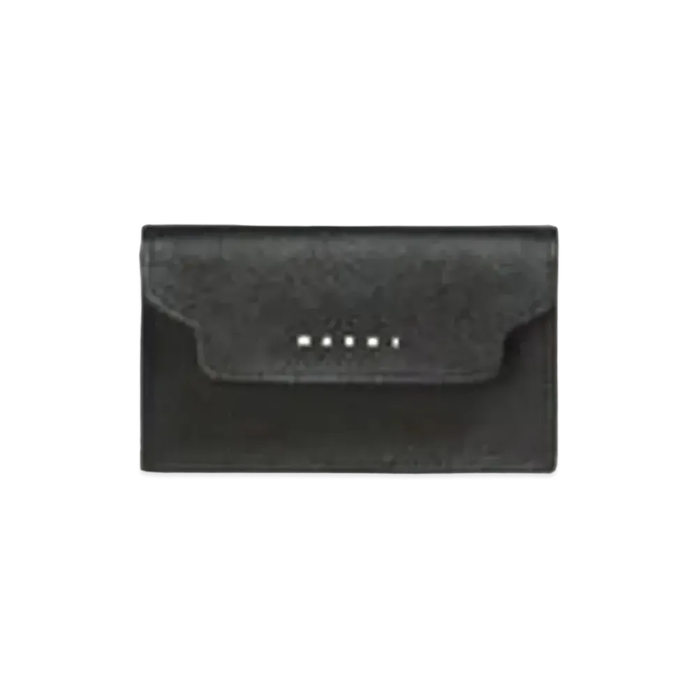 Marni Saffiano Leather Zip Around Wallet "Black"
