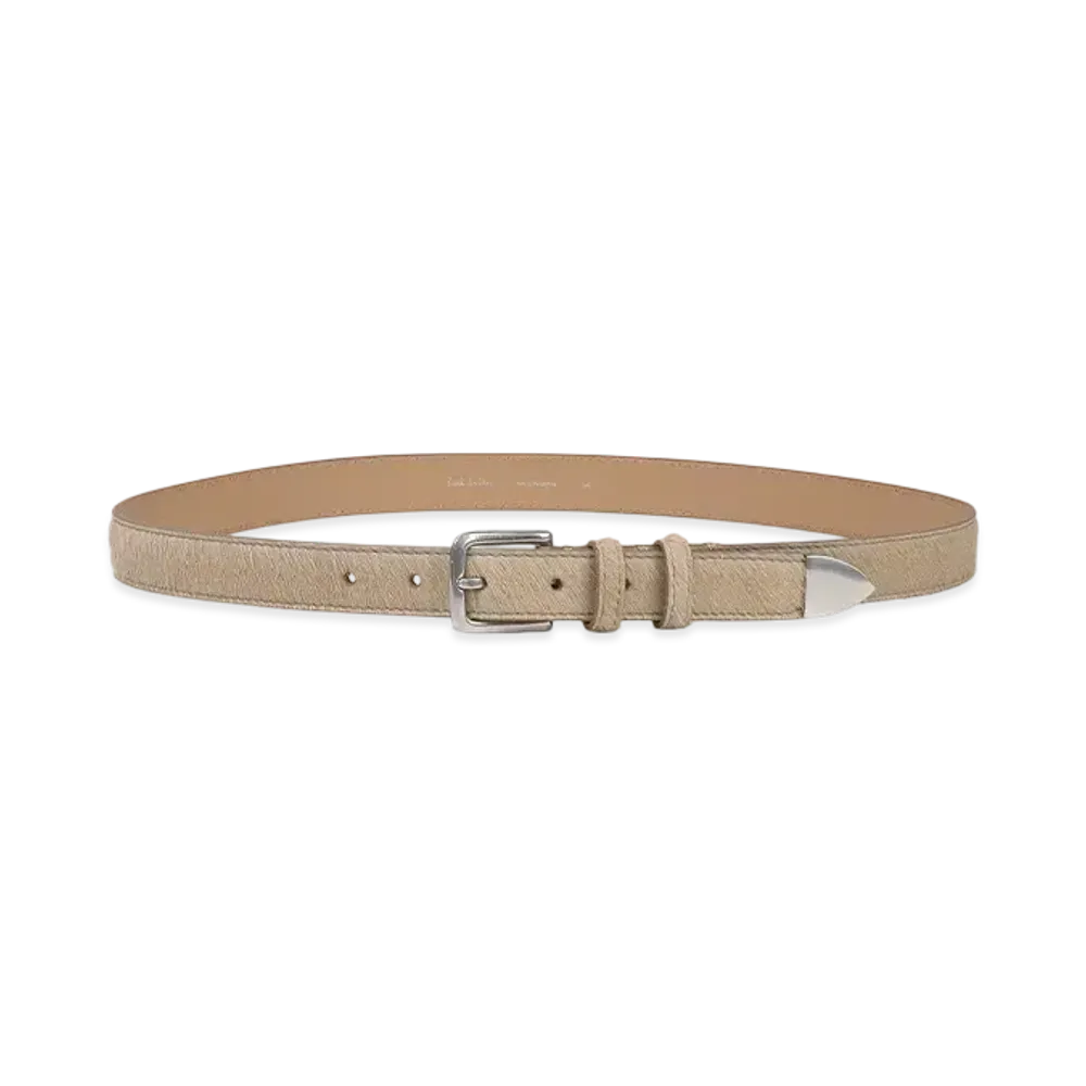 Paul Smith Hair Textured Leather Punterbelt "Beige"
