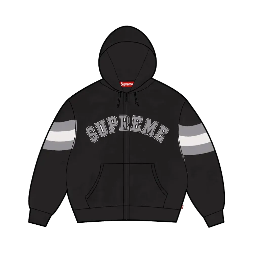 Supreme Filled Zip Up Hooded Sweatshirt "Black"
