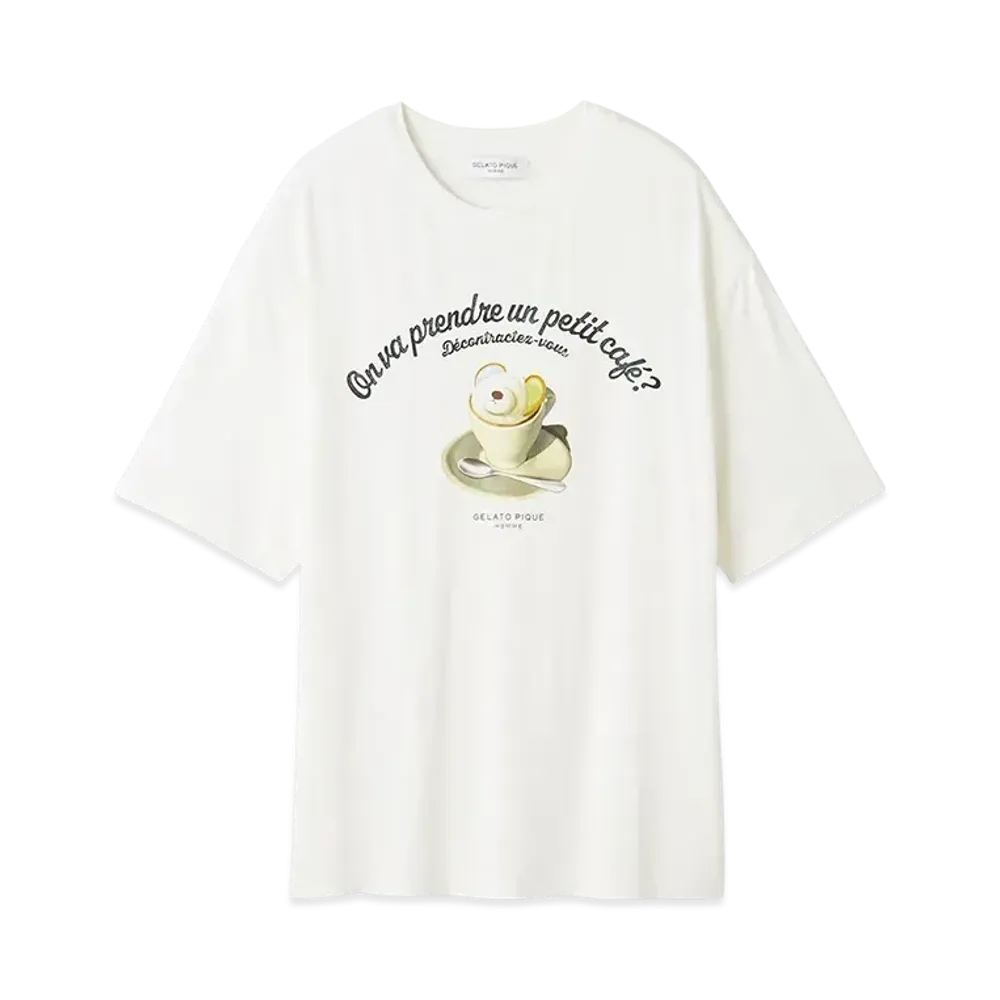 GELATO PIQUE Homme Rayon Cappuccino Bear One Point T-Shirt "Off White"