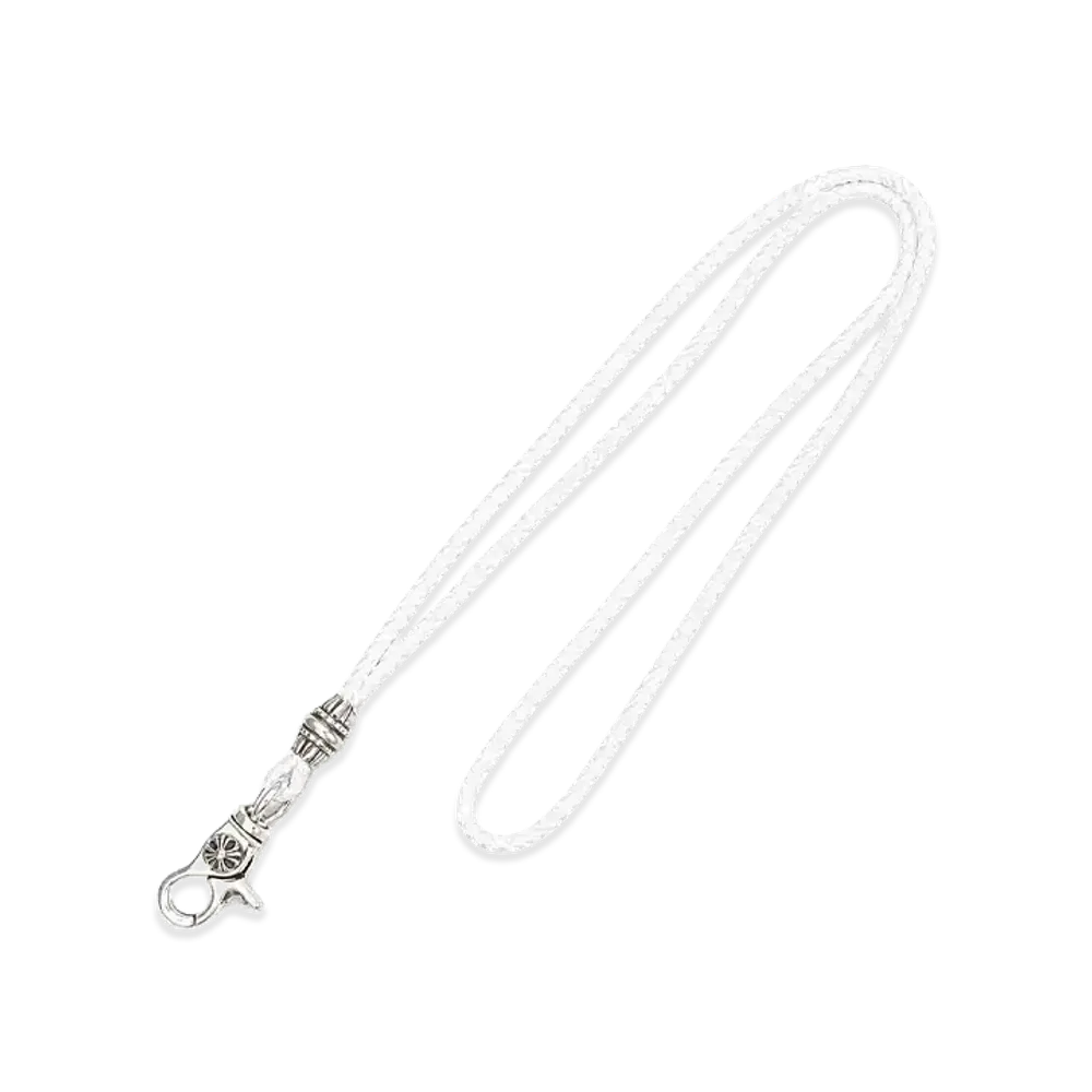 Chrome Hearts Lanyard Cross Clip Holder Neckless "Silver/White" "Silver/White"