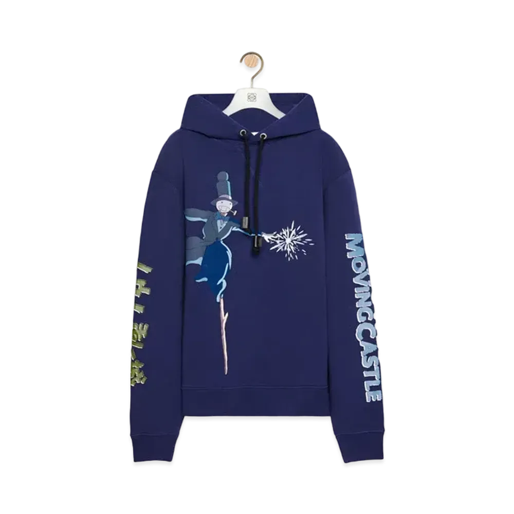 LOEWE x Howl's Moving Castle Turnip Head Hoodie In Cotton "Navy Blue"
