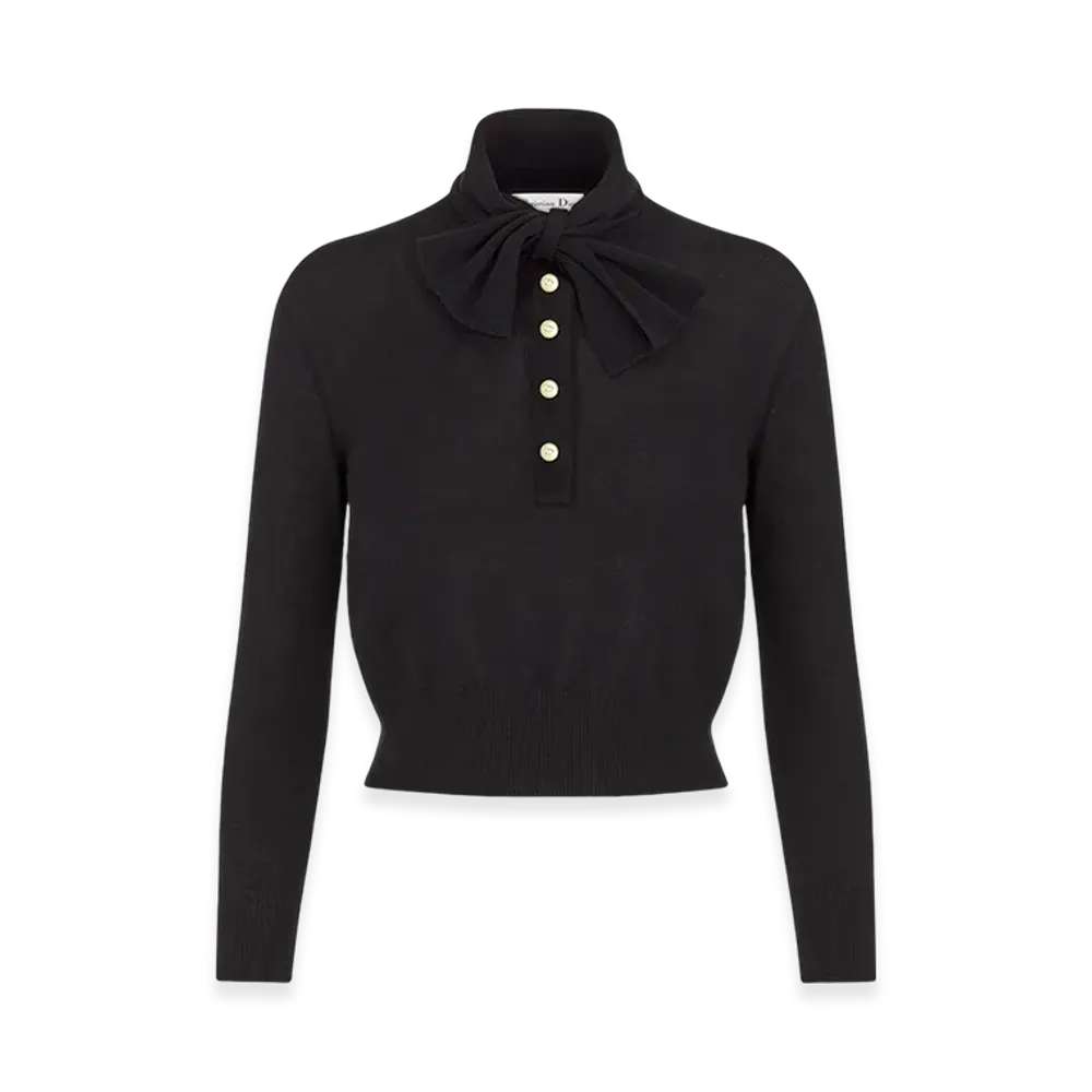 Dior Women's Tied Collar Sweater "Black"