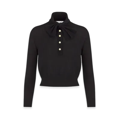 Dior Women's Tied Collar Sweater "Black"