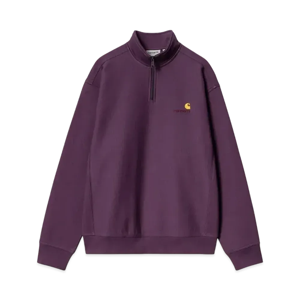Carhartt WIP Half Zip American Script Sweat "Huckleberry"