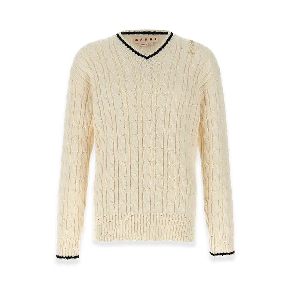 MARNI 'V' Neckline Sweater "White"