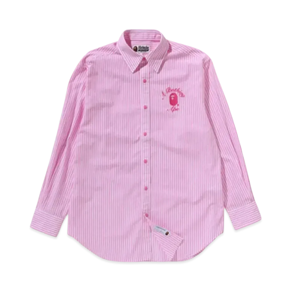 A BATHING APE College Stripe Shirt "Pink"