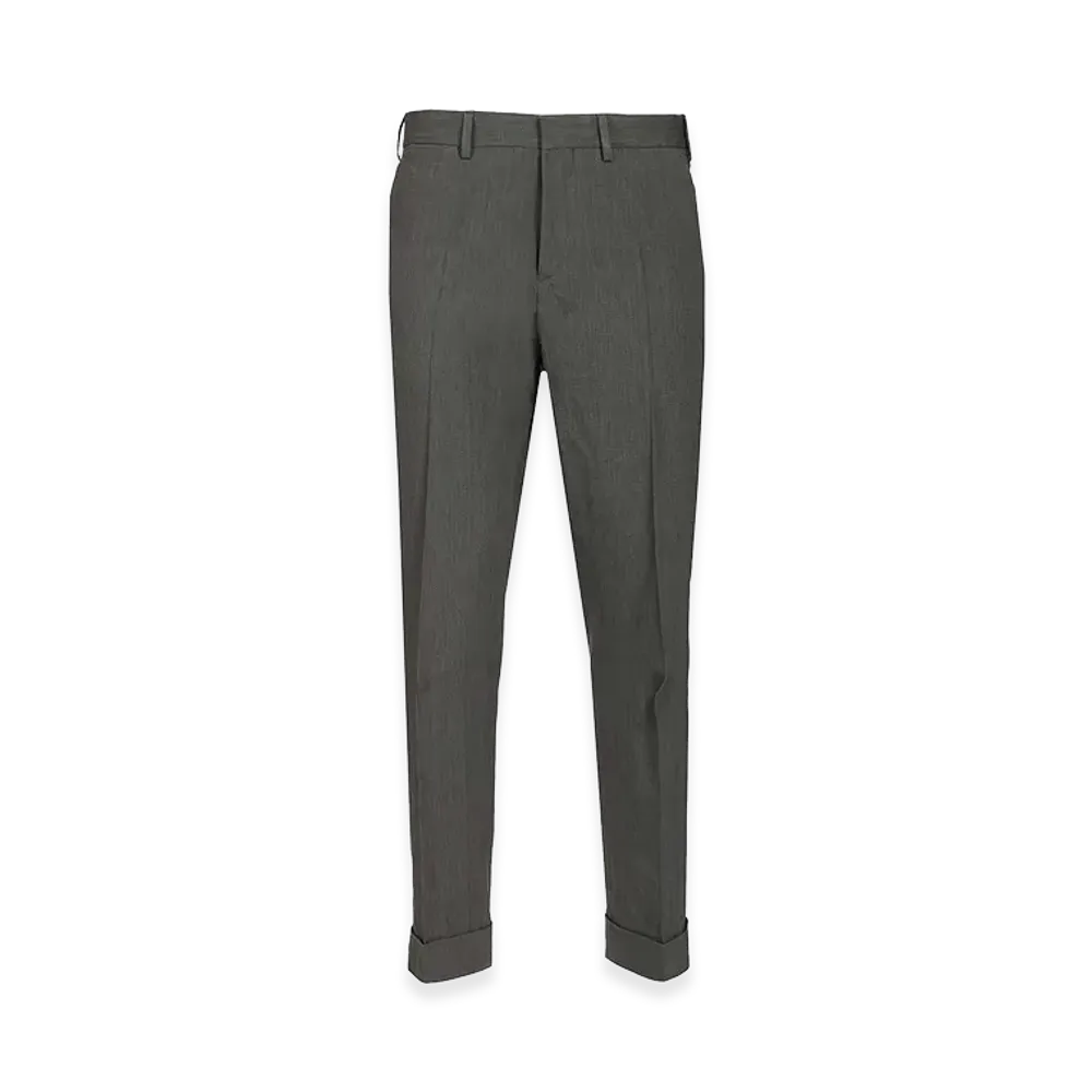 DRIES VAN NOTEN Tailored Linen Blend Trousers "Gray"