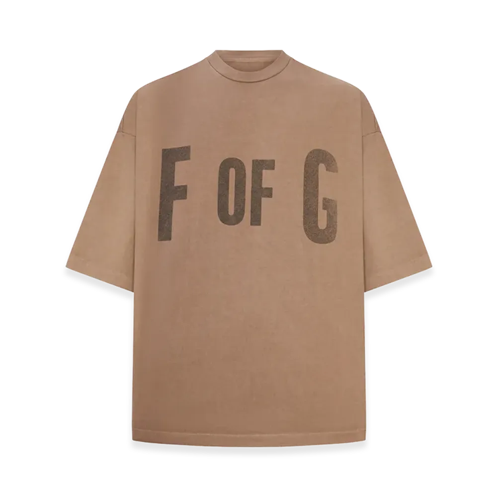 FEAR OF GOD Over "F OF G" Cotton T-Shirt "Beige"