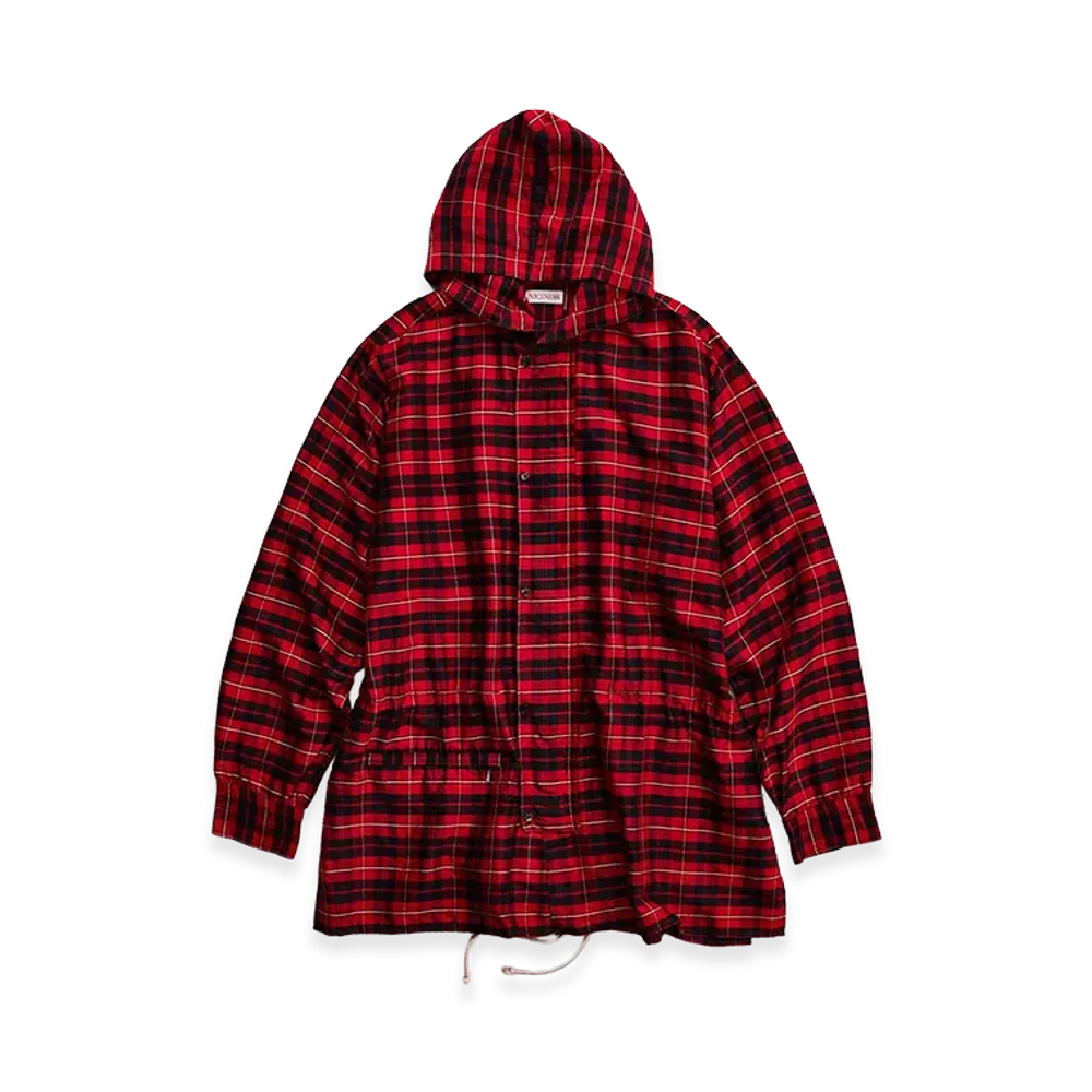 NICENESS Levene Silk Check Taffeta Parka "Red"