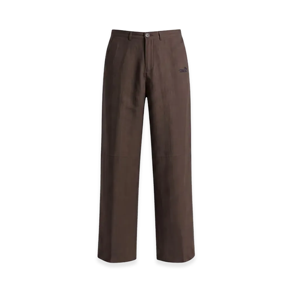 FEELS. Linen Straight Slacks "Brown"