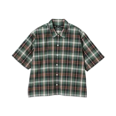 BEAMS Check Short Shirt "Green"