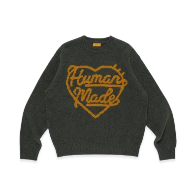 HUMAN MADE Heart Knit Sweater "Olivedrab"