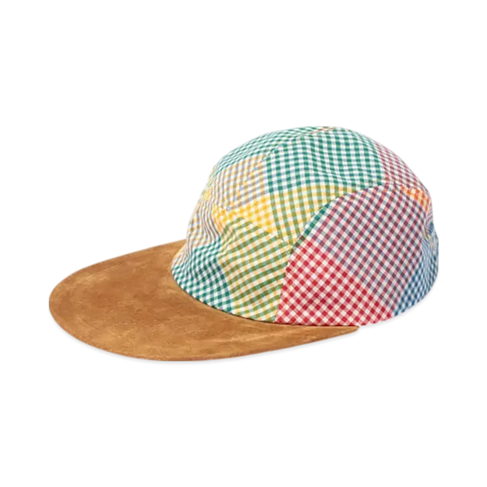 BEAMS 5 Panel Long Bill Madras "Orange"