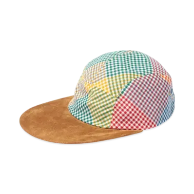 BEAMS 5 Panel Long Bill Madras "Orange"