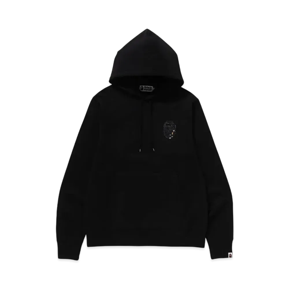 A BATHING APE Crystal Stone Ape Head Pullover Hoodie "Black"