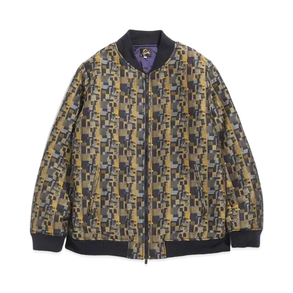 Needles B.B. JACKET - AC/PE/W SQUARE JQ. "Yellow/Navy"