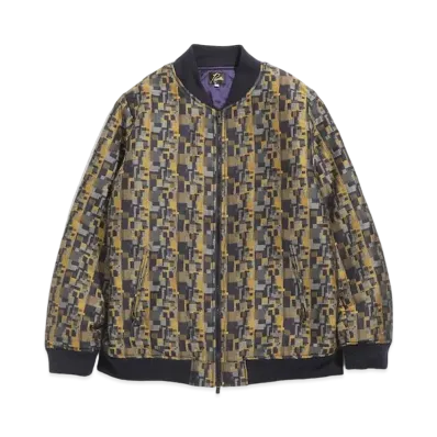 Needles B.B. JACKET - AC/PE/W SQUARE JQ. "Yellow/Navy"