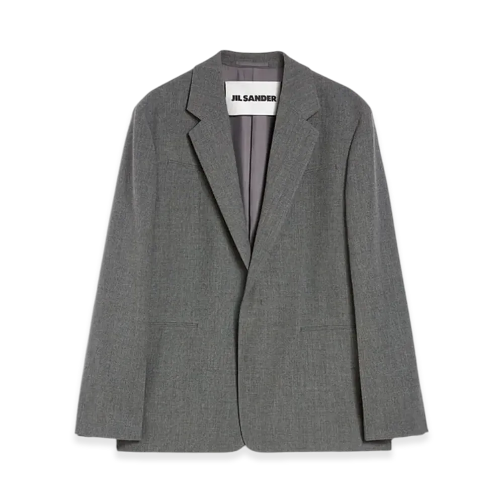 Jil Sander Wool Canvas Tailored Jacket "Volcanic Glass"