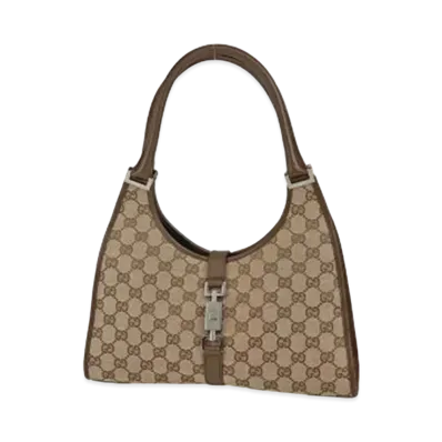 GUCCI Jackie GG Canvas Shoulder Bag "Brown"