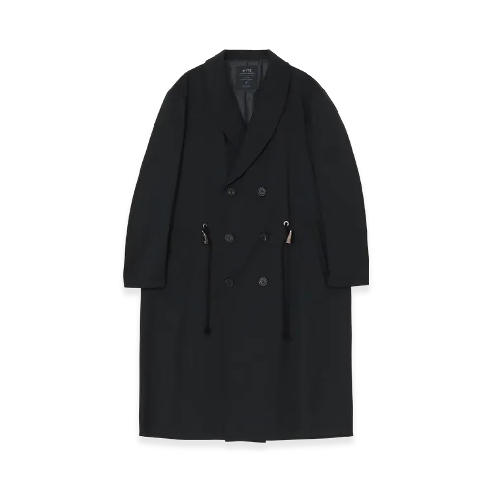 S'YTE T/W Gabardine Shawl Collar Double Coat "Black"