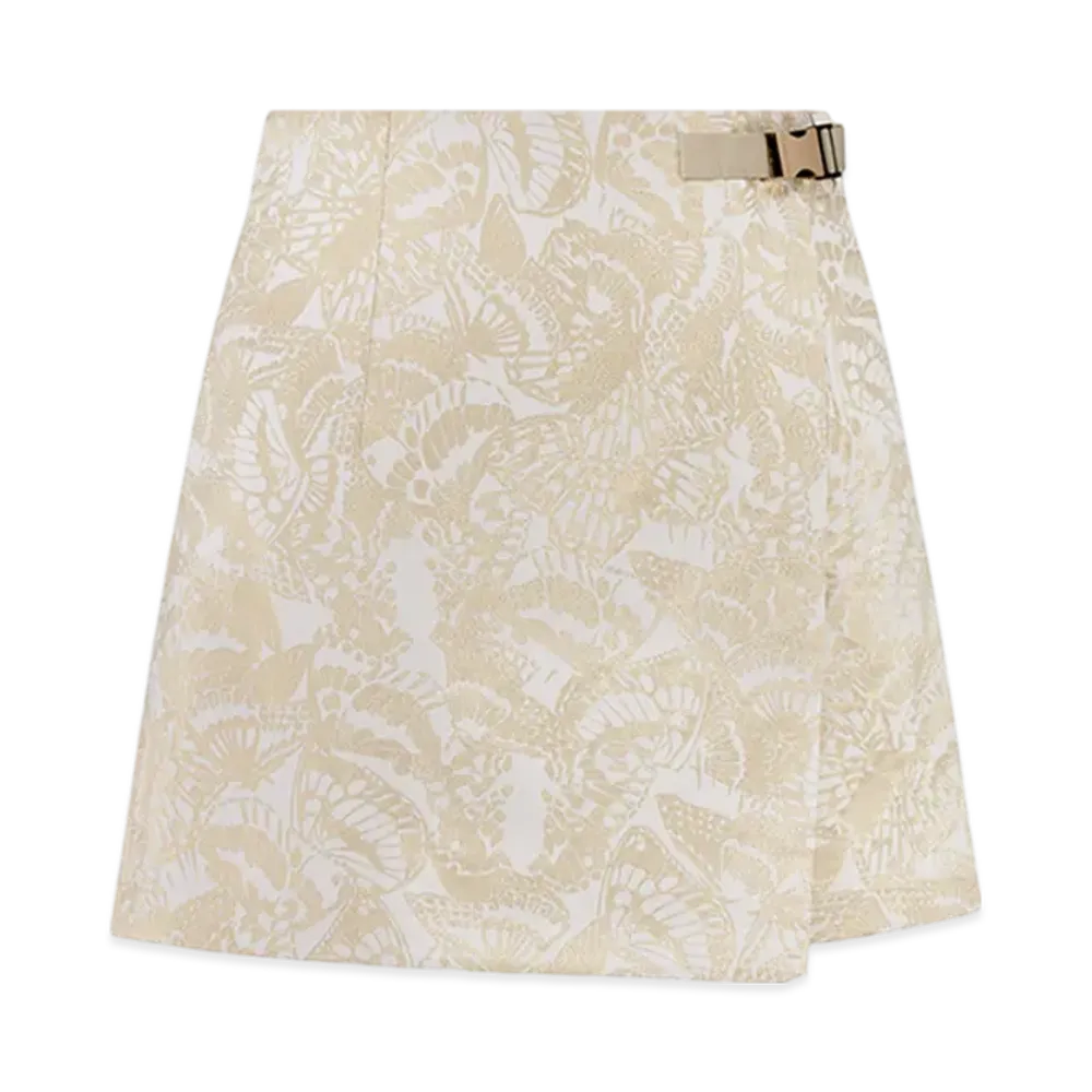 Dior Women's Skort Allover Butterfly Motif "White/Gold"