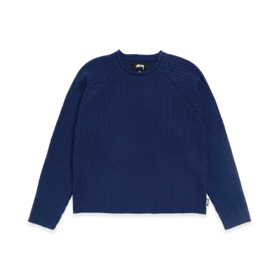 Stussy Merino Roll Neck Sweater "Blue"