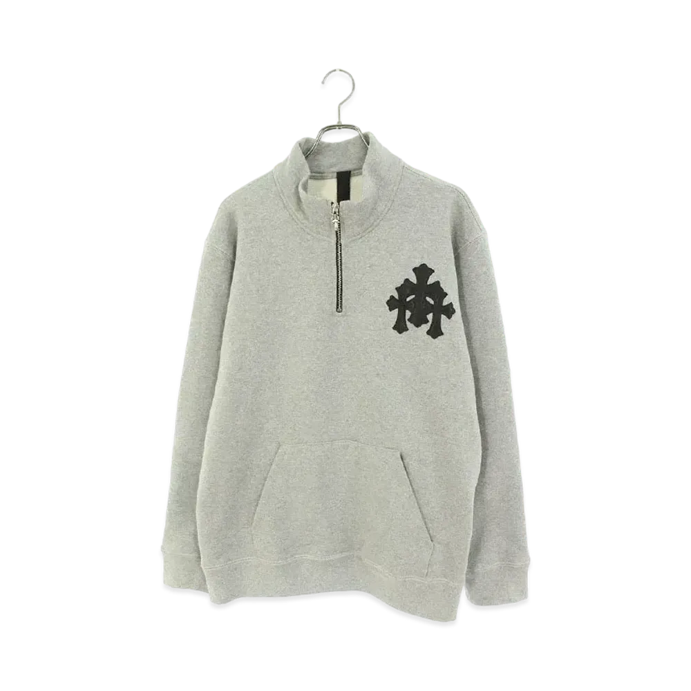 Chrome Hearts Y Not Label Cross Patch Half Zip Sweat "Gray"