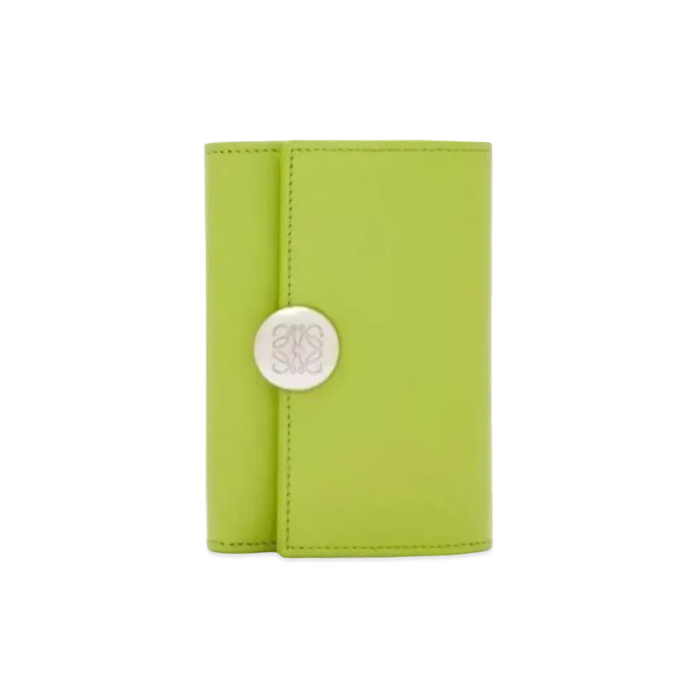 LOEWE Puble Birthical Wallet Small Shinina Pakaf "Green Leaf"
