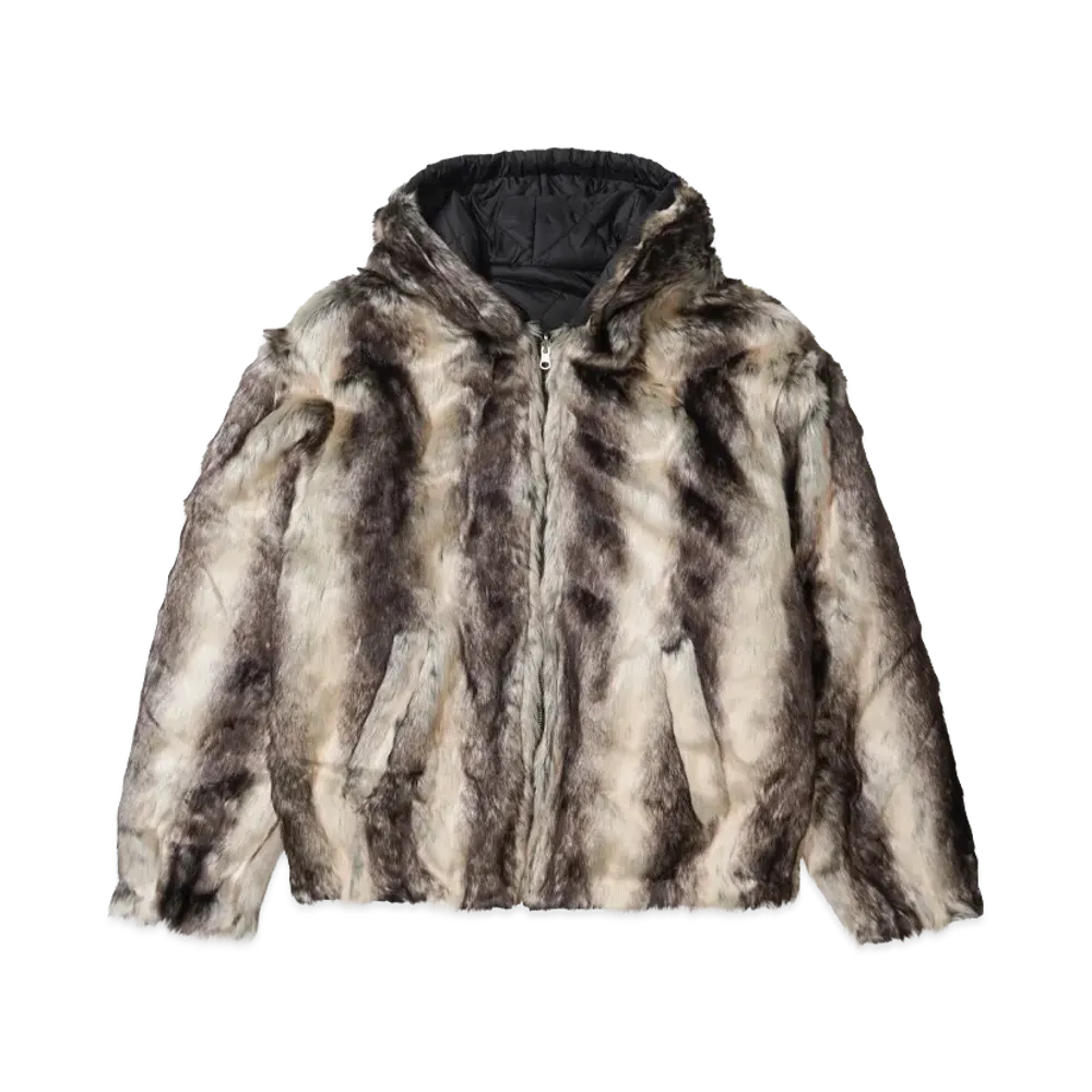Supreme Faux Fur Reversible Hooded Jacket "Black"