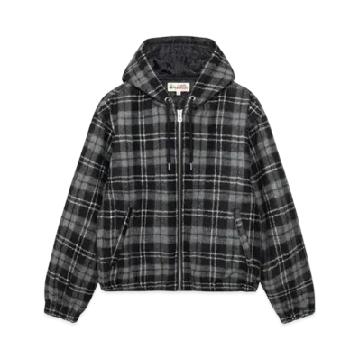 Stussy Work Jacket Wool Plaid "Charcoal"