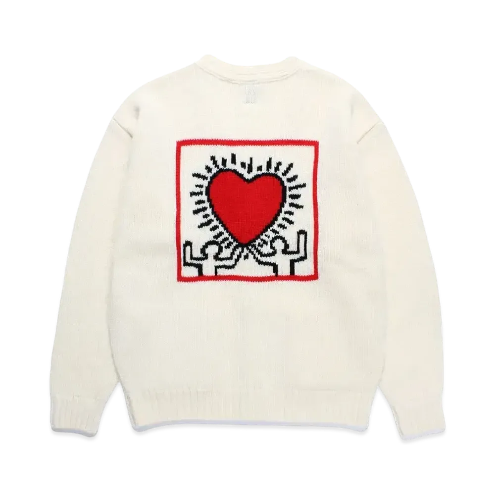 WACKO MARIA x Keith Haring Jacquard Knit Cardigan "White"